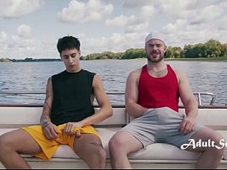 Best Buds Bust Nuts Together on Boat - Straight to GAY!